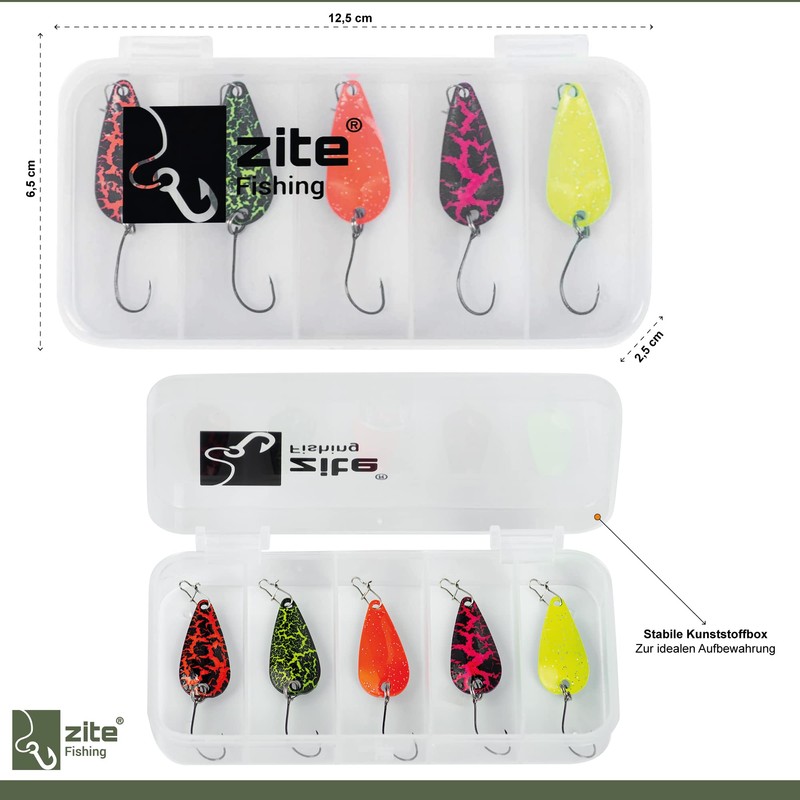 Zite Fishing Trout Blinker Set Neon - 5 Pieces 3