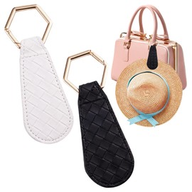 DALAETUS 2 Pcs Magnetic Hat Clip Set, Portable Hat Holder for Traveling, Teardrop Shape Hat Clip for Bag, Magnetic Hat Clip for Outdoor Travel (Black and White)