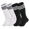Zando 4 Pairs Toddler Knee High Socks - Black Soccer,