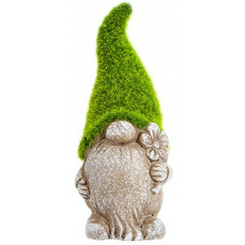 PMS 18cm Flock Grass Garden Gonk Gnome Ceramic Outdoor Ornament