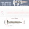 Wood Screws - 120PCS Flat Head Phillips Screws, 304 Stainless