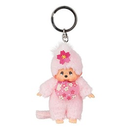 Sekiguchi 242467 Monchhichi Cherry Blossom Keychain, Floral, Pink, 10 cm