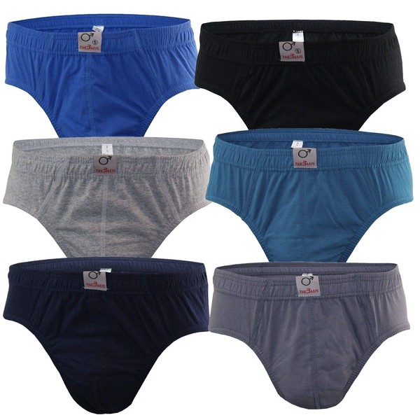 BestSale247 Men’s Fine-Rib Briefs - 100% Cotton Underwear - Packs