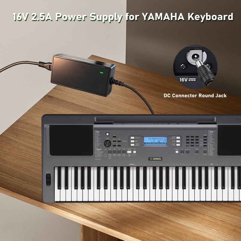 SMSZQR 16V Power Adapter for Yamaha Keyboard Power Cord