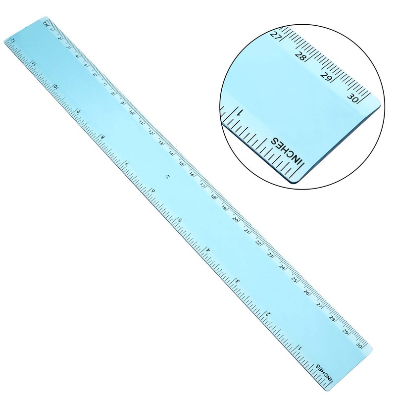 2 Pack Plastic Ruler Straight Ruler Plastic Measuring Tool for