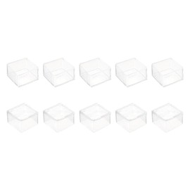 sourcing map 10Pcs Square Chair Leg Floor Protectors, 2" x 2" PVC Table Chair Leg Cover to Protect Wood Tile Floors Pads Furniture Leg Caps Non-Slip Reduce Noise, Transparent