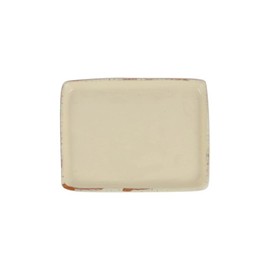 Vietri Cucina Fresca Rectangular Tray Handcrafted Terra Cotta Serving Platter for Dining and Entertaining - 6 Inch Crema