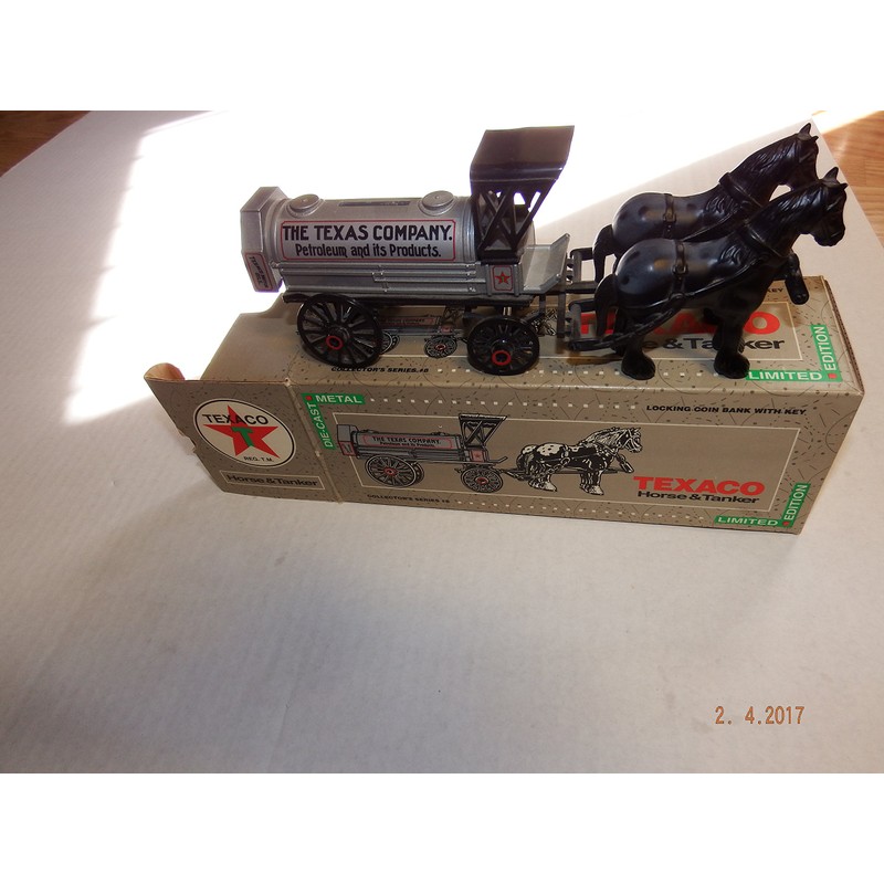 Texaco ERTL Die Cast Horse & Tanker Locking Coin Bank