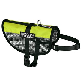 Dogline MaxAire Vest Service Dog in Training Removable Patch Adjustable Harness Reflective for Puppies Small Medium and Large Dogs 22 by 29 Inch Girth Green