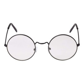 Childrens Wizard Glasses Costume Glasses Black Round Glasses Metal Rimmed Kids Classic Frames Clear Lens Boys Girls Fancy Dress World Book Day Geek Novelty Glasses Nerds Fake Glasses for Kids Cosplay