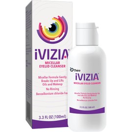 iVIZIA Limpiador Micelar De Párpados 3.4 Oz, Para Párpados Sensibles, Sin Conservantes BAK, Sin Enjuague, Elimina Maquillaje