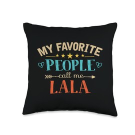 Favorite People Call Me Lala Gifts Co My Favorite People Call Me Lala Retro Style Funny Grandma Throw Pillow, 16x16, Multicolor