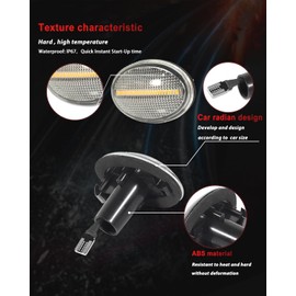 MODIPIM 2X Fender Lamp Amber LED Side Marker Lights Auto Replacement Parts For MINI Cooper R55 R56 R57 R58 R59 (Clear Lens NOT fit for R60 Countryman R61 Paceman)