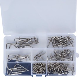 Hoite 120 Stück Schraubhaken, 6 Größen L, Rechtwinklig Geformte Haken Mit Schulter, Für Kommoden Zum Aufhängen Im Innen- Und Außenbereich