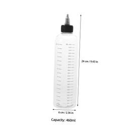 Outanaya 2pcs Dilution Bottle for Hair Dye Oil Applicator Transparent Squeeze Bottles with Measurement Scale for Precise Color Mixing for Salon Home Use