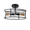 Chloe Lighting Ryker Farmhouse Matt Black 4 Light Drum Ceiling