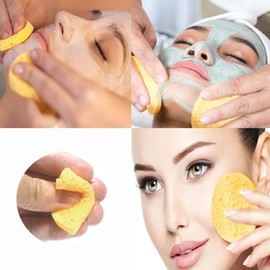 Face Sponge, Pack of 10 Cleansing Sponge, Compressed Face Sponges, Compressed Make Up Sponge, Natural Sponge for Daily Skin Care and Face Make-Up Remover (Yellow)