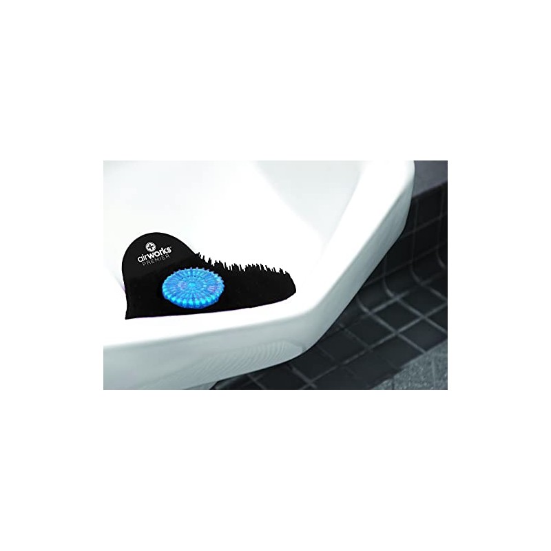 AirWorks AWSP235 Premier Urinal Screen with Block, Midnight Sky, Black,