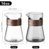 Glass Coffee Carafe with Wood Heat-Resistant Layer, Coffee Decanter Coffee