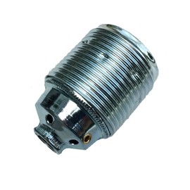 Socket E27 Metal Chrome Coloured M10 x 1 Thread Lamp Holder Metal Socket Threaded Sheath + Screw Cap + Socket Stone