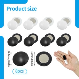 8 Pack Marathon Race Number Magnets, Strong Magnetic Bib Holders for Running, Triathlon & Cycling, Reusable No Pin Clips (4 Black + 4 White), Lightweight & Safe Alternative to Safety Pins