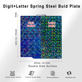 TIOPY Letter+Number Version H1H Bambu Lab Build Plate 257x257mm, 3D Double-Sided Printing H1H Spring Steel for Bambu Lab X1 X1C X1E P1P P1S A1