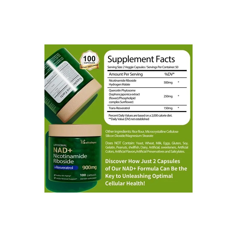 Welitalisync Nad Resveratrol 100 Cápsulas