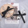 Silver Black Bow Keyring Keychain for Women Y2k Pendant Heart