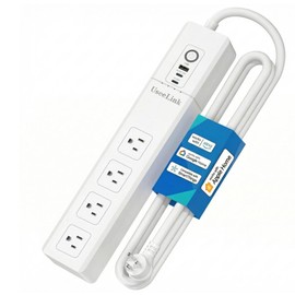 UseeLink Matter Smart Power Strip Compatible with Apple HomeKit, Siri, Alexa, Google Home and SmartThings, with 4 AC Outlets, 1 USB &2 Type C Ports and 5ft Extension Cord, Voice and Remote Control