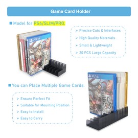 2PCS Game Holder Rack,CD Disks Card Holder Game Card Box,Game CD Case Storage Stand Holder Bracket Game Holder Video Game Organizer for Slim/PRO