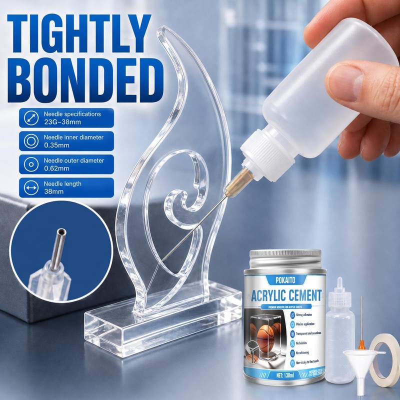 POKAITO Acrylic Cement with Applicator Bottle, Seamless Bond Acrylic Sheet