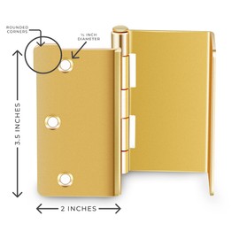 Handicap Brass Expandable Door Hinges - Offset Hinges for Doors - 3 Pack