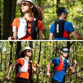 AONIJIE Running Hydration Vest Lightweight & Large Capacity Running Vest for Women Men, Hydration Running Backpack Fits 6.8" Phones (Medium, BlackRed)