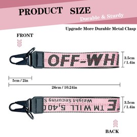 GGTTNRT Wristlet Keychain Fashion Letter, Classic Wrist Lanyard, for Keys, Wallet, Bags, Jeans Decor, Canvas, Fashion Keyring for Car Keys (Pink)