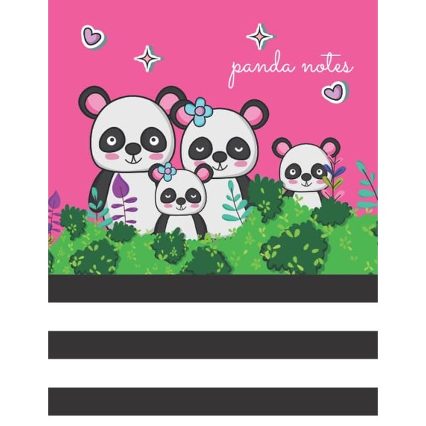 Panda Notes: Sketchbook / Panda Family on Hot Pink Cover