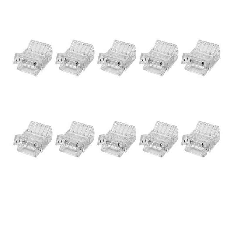 Biantie La 3-Pin 12mm LED Strip Connector, Solderless Clip for