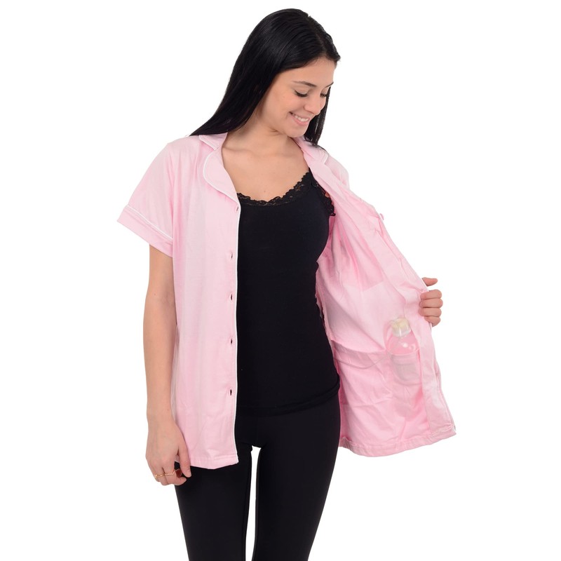 USBD Post Mastectomy Surgery Recovery Shirt (Pink, Medium)
