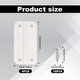 BOXOB 4pcs Cooler Hinges for Igloo, 2.32x1.26 Inch Cooler Plastic Hinges with 16 Screws Cooling Replacement Parts Kit Compatible with Igloo 50-165 Qt