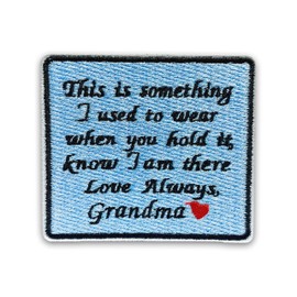 Loving Memorial Family Patch 3 Inches Memory Heart Family Memories Gifts Remembrance Iron On/Sew On Embroidery Fabric Applique Patches for Trucker Hats Clothes DIY Accessories (Style 1, Grandma)