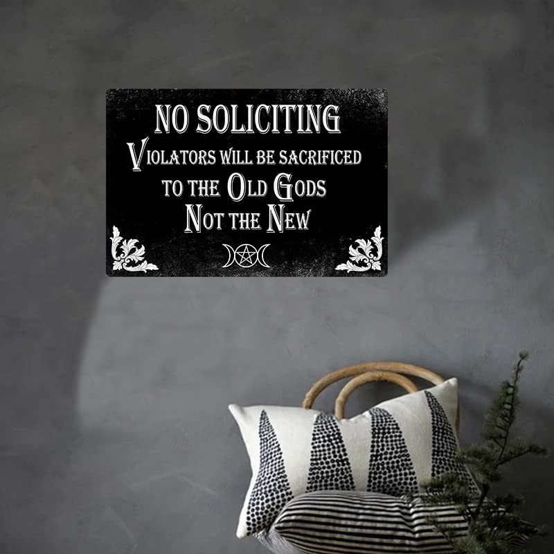 Bestylez No Soliciting Sign Gothic Decor For Kitchen, Home, House,