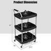 IRONMAX 3 Tier Utility Cart, 3 Shelf Rolling Storage Cart