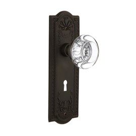 Nostalgic Warehouse Meadows Plate with Keyhole New York Knob, Passage - 2.375", Oil Rubbed Bronze