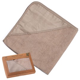 Urban Kanga Baby Hooded Towel, Bath Towel, Double-Sided Baby Towel with Hood (Humus)