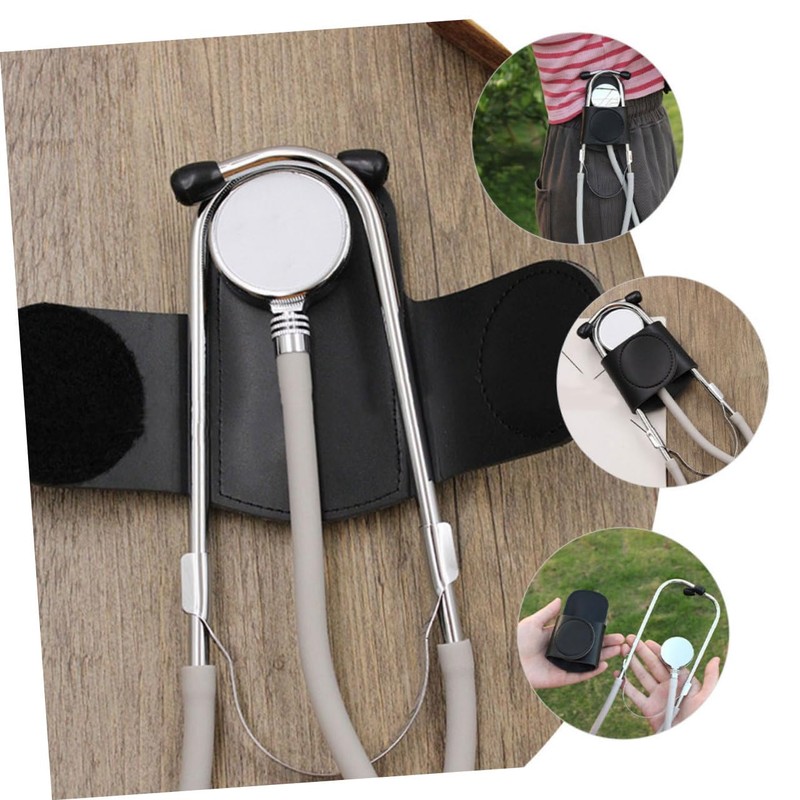 BIUDECO 2pcs Leather Stethoscope Holder for Nurses Portable Stethoscope Protector