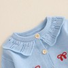 Toddler Girls Fall Knit Cardigans Bow Pattern Button Down Long