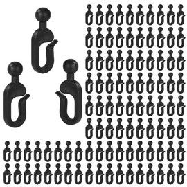 Lyreh 100pcs Curtain Track Hooks, Plastic Hooks for Gazebo Curtains Gazebo Replacement Parts Suitable for Curtain Mosquitera Netting Outdoor Hotel Canopy (Black)