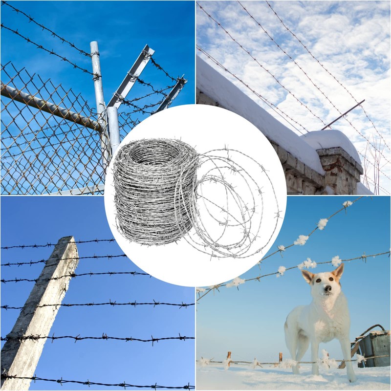 YXJSTO Real Barbed Wire 1320FT, 4 Point Barbed Wire Roll