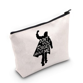 G2TUP The Breakfast C Movie Inspired Gift Don't You Forget About Me Silhouette Makeup Bag 80's Movie Cosmetics Bag Fan Gift Travel Bag with Zipper (Don't You Forget About Me White Bag)