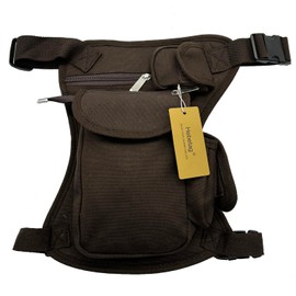 Paquete de cintura de viaje al aire libre de lona Bolsa de muslo para hombres Mujeres Tactical Military Motorcycle Bike Multi-pocket Drop Leg Bags Pouch Packs café