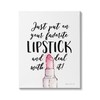Stupell Industries Favorite Lipstick Deal with It Phrase Cosmetic Fashion,